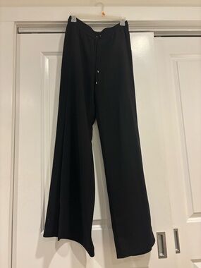 Alexander Wang Black Wide-Leg Drawstring Pants